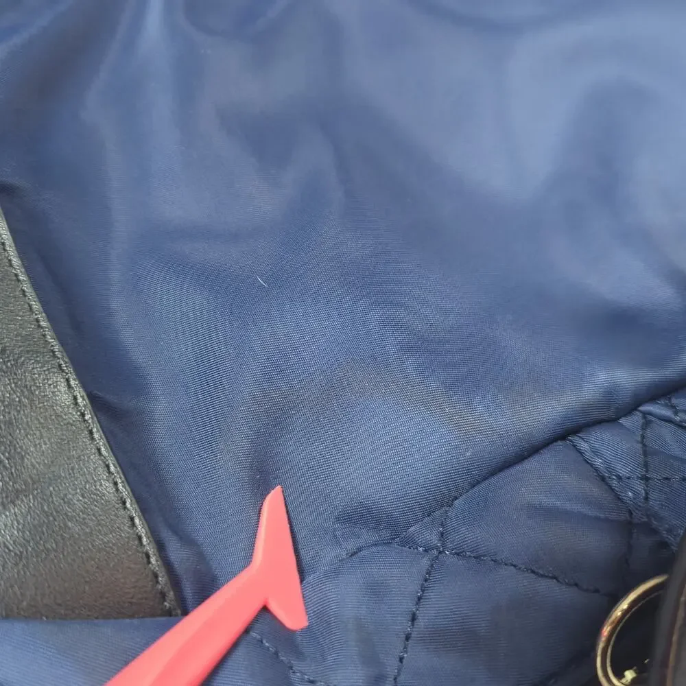 Navy Quilted Mini Backpack – Gold Hardware – Multiple Pockets